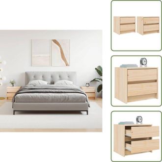 vidaXL Comodino in legno massello - vidaXL Comodini 2 pz 40x31x35,5 cm in Legno Massello di Pino - Comodino con piano decorativo