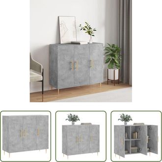 vidaXL Credenza moderna - Credenza Grigio Cemento 90x34x80 cm in Legno Multistrato