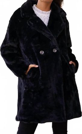 Choklate Paris Womens Synthetic Fur Coat In Black