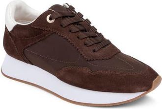 L'agence Deepa Mixed Media Running Sneaker in Chocolate at Nordstrom, Size 8.5