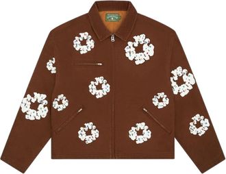 Denim Tears Cotton Wreath Canvas Work Jacket Brown FW25OLJ11192575
