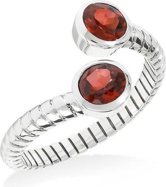 Tiramisu Silver 1.05 Ct. Tw. Garnet Bypass Ring
