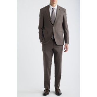 Jack Victor Esprit Tobacco Brown Stretch Wool Suit at Nordstrom, Size 36Regular