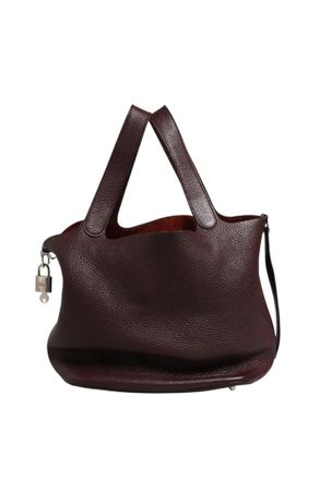 Herm&egrave;s Picotin Taurillon Clemence Chocolate Womens Handbag (Pre-Owned)