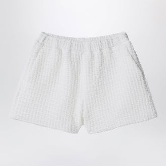 Douuod White shorts in textured fabric