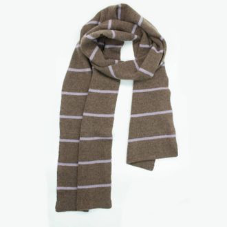 Portolano Womens Cashmere Striped Scarf In Beige