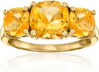 Ross-Simons Citrine 3-Stone Ring in 18kt Gold Over Sterling