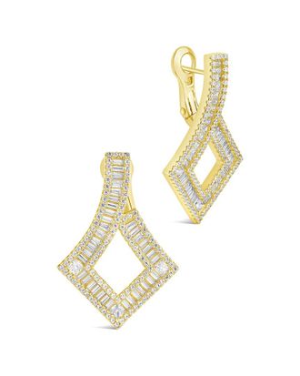 Sterling Forever Cz Amina Statement Drop Earrings