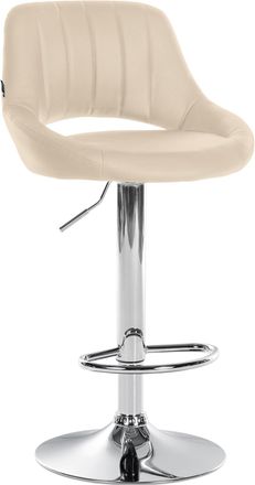 Clp Taburete De Bar Milet En Polipiel Crema Cromado