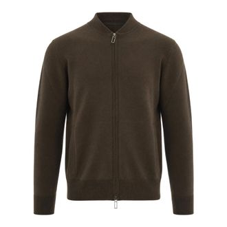 Paolo Pecora Cardigan con zip intera - - Knitwear - Uomo - Marrone - L