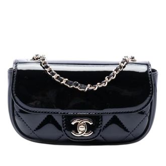 Chanel Pre-owned Mini Flap Crossbody - Dames - Pre-owned - Zwart - Maat: ONE Size Zijde