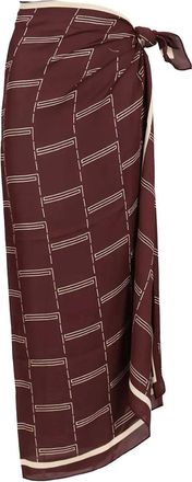 Matteau geometric print scarf - Bruin