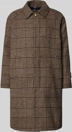 Tommy Hilfiger Relaxed Fit Wollmantel mit verdeckter Knopfleiste in Mittelbraun, Gr&ouml;&szlig;e XL