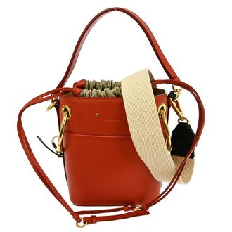 Chlo&eacute; Roy Bucket Bag Leather Red Leather Handbag (Pre-Owned)