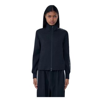 Yohji Yamamoto Training Jackets, female, Black, Size: XS High-Neck Zip Jacket