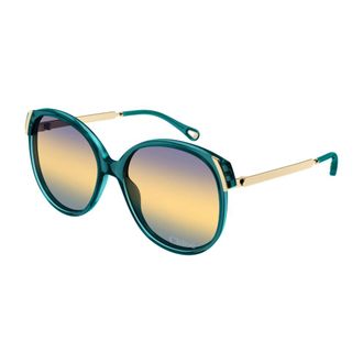 Chlo&eacute; Accessoires, unisex, Geel, ONE Size, Afgeronde Oversized Montuur