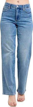 Judy Blue Mid Rise Straight Jeans In Vintage Wash