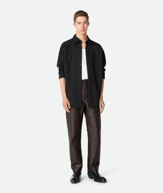 Bottega Veneta Pantaloni In Pelle Con Motivo Intrecciato - Bottega Veneta