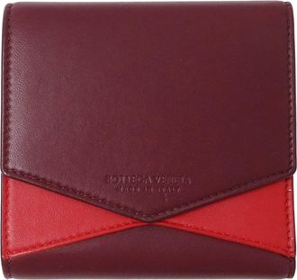 Bottega Veneta Bordeaux Red Color Leather Wallet (Bi-Fold) (Pre-Owned)