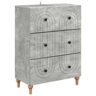 vidaXL Cajonera Gris Hormig&oacute;n 66 X 34,5 X 90 Cm Madera De Ingenier&iacute;a Vidaxl