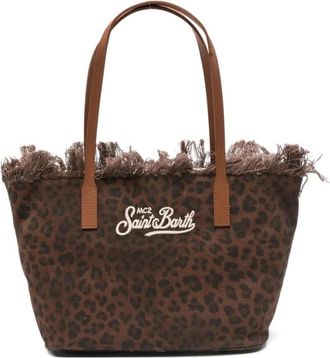 MC2 Saint Barth City Bag Mid Fringe - Dames - Shoppers - Bruin - ONE Size - Katoen - Tassen