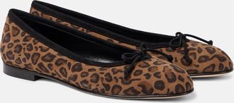 Manolo Blahnik Veralli leopard-print suede ballet flats