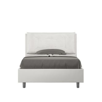 ITYhome Ityhome - Letto Una Piazza E Mezza Rivestito In Similpelle Con Cuscini Xl - Annalisa Large - Tipologia Letto: Con Rete E Contenitore - Dimensione Rete