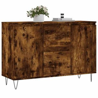 Berkfield Home Sideboard Smoked Oak 104x35x70 cm Engineered Wood in Brown | Size: 104 x 35 x 70 cm
