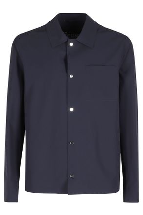 Herno Blue Logo-Buttons Press-Studs Polyamide Jacket