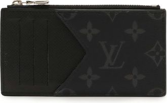 Louis Vuitton Black Noir Taiga Leather Monogram Eclipse Canvas Leather Coin Purse/Coin Case (Pre-Owned)