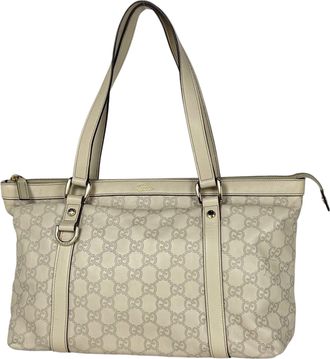 Gucci White Leather Tote Bag (Pre-Owned)