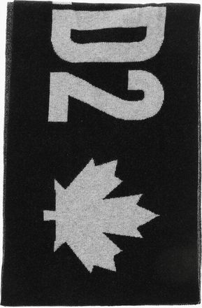 Dsquared2 virgin Wool Two-Tone Scarf with Monogram size Unica