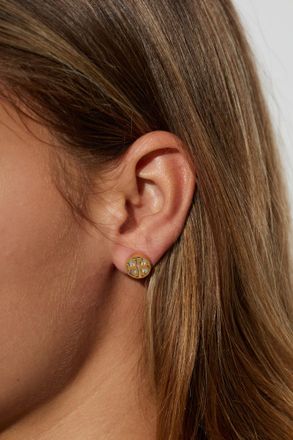 Tory Burch Earrings With Logo, Womens, Gold