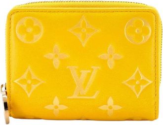 Louis Vuitton Coussin Lou Wallet Monogram Embossed Lambskin Leather (Authentic Pre-Loved)