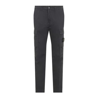 Stone Island Slim-fit Trousers, male, Gray, Size: W33 Cotton Trousers