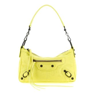 Balenciaga Le City Moto Mini Schoudertas - Dames - Tassen - Geel - Maat: ONE Size Katoen
