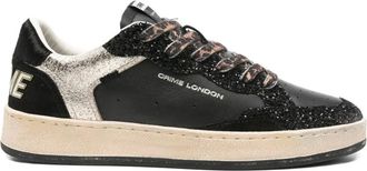 Crime London Chelsea sneakers met glitterdetail - Zwart