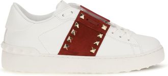 Valentino Garavani Womens Sneakers Rockstud Untitled White-Russet Red Red-White Upper: Calf Leather Trainers White/russet Red/white