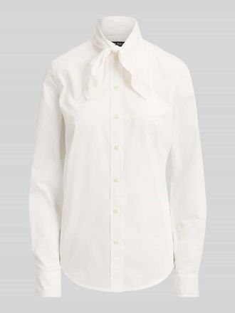 Lauren Ralph Lauren Regular Fit Freizeitbluse aus reiner Baumwolle mit Schluppe in Weiss, Gr&ouml;&szlig;e 34