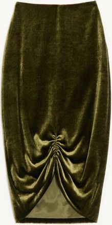 Valentino Velvet Skirt Woman MILITARY GREEN 36