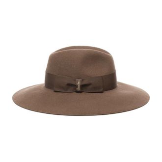 Borsalino Wide Brim Felt Hat Biscuit Color