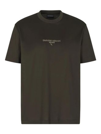 Emporio Armani Dark Brown Crewneck Logo T-Shirt