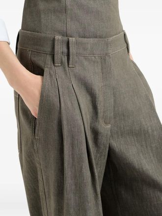 Brunello Cucinelli Womens Denim-Effect Pleated Trousers Ss26 W