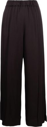 Jil Sander wide-leg elasticated-waistband trousers - women - Viscose/Spandex/Elastane/Viscose - 36 - Brown
