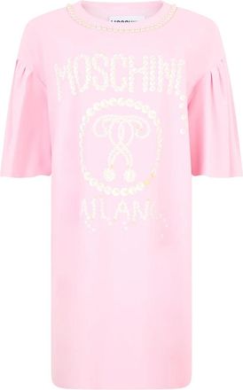 Moschino T-shirt met print - Dames - Korte kleedjes - Roze - S - Kleedjes