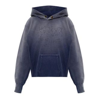 Maison Margiela Hoodies, female, Blue, Size: XS Embroidered Sweatshirt