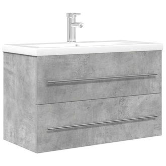 Berkfield Home 2 Piece Bathroom Furniture Set Concrete Grey Engineered Wood