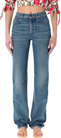 Chlo&eacute; Blue Straight Mid Rise Jeans