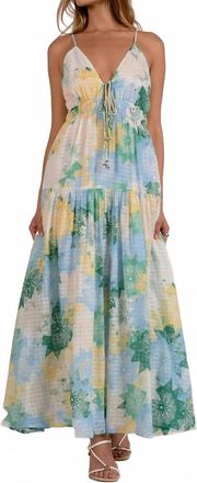 Elan Camden Maxi Dress In Mint Crochette
