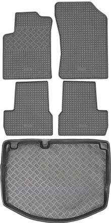 OEM Juego De Alfombrillas De Goma Para Coche Y Maletero Para Citro&euml;n Ds3 Hatchback (2010-2016)